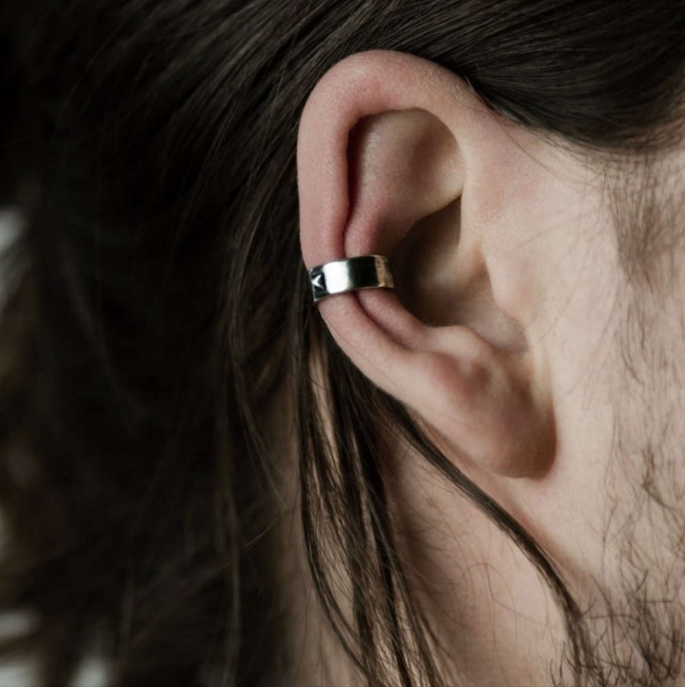 Silver Pyramid Ear Cuff - image 2